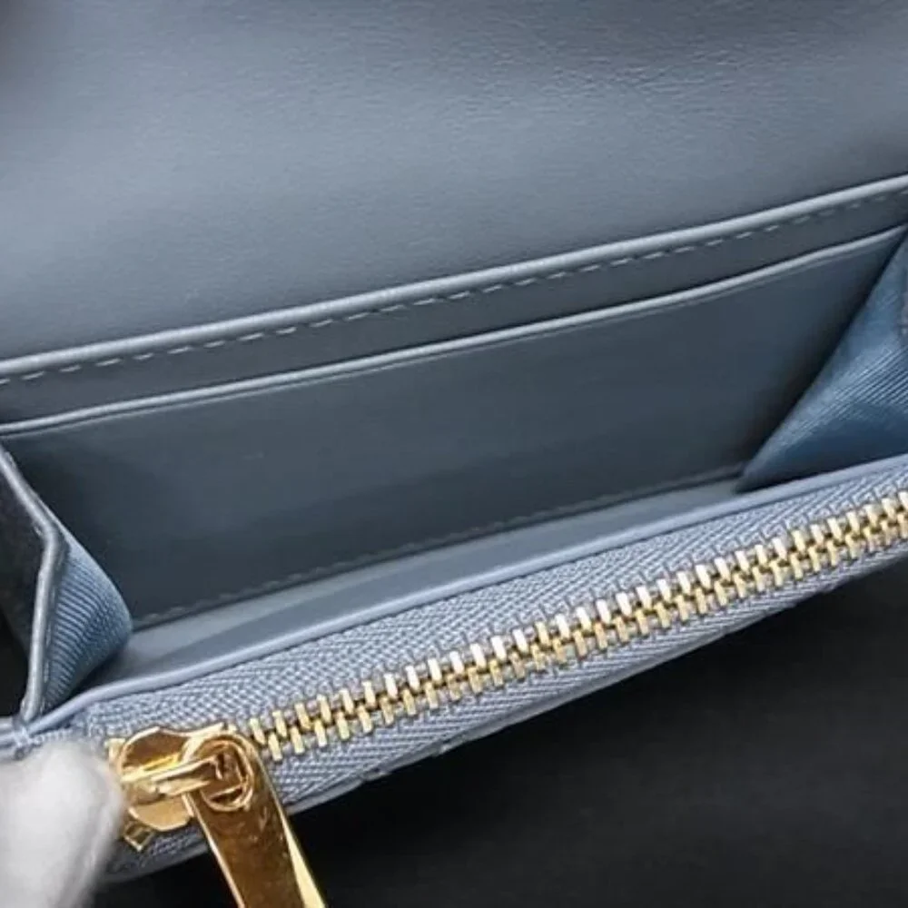 Christian Dior Caro Glycine Wallet Cannage Leather Card Case Coin